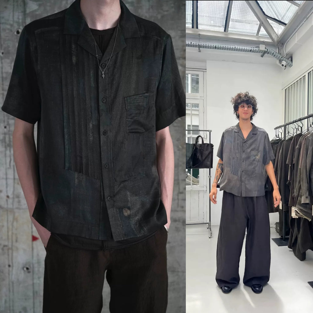 Ziggy Chen SS24 Vintage Book Ji Tan Silk Short Sleeve Shirt