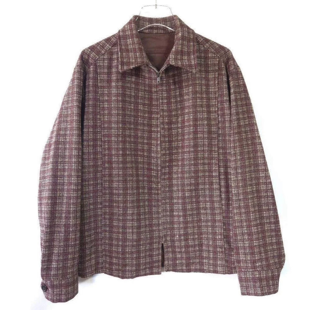 Yohji Yamamoto 1990s Wool Tweed Check Zip-Up Jacket