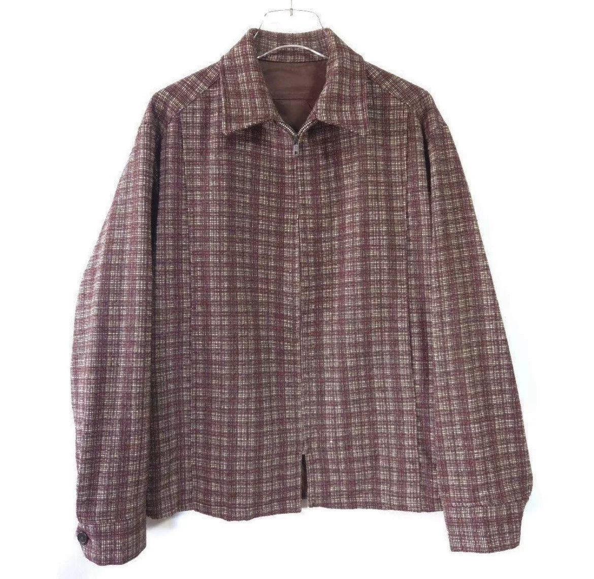 Yohji Yamamoto 1990s Wool Tweed Check Zip-Up Jacket