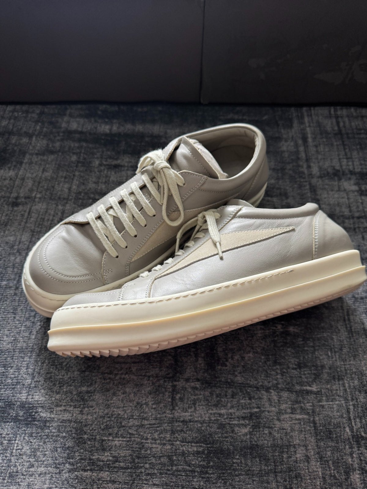 Rick Owens Grey Low Top Sneakers