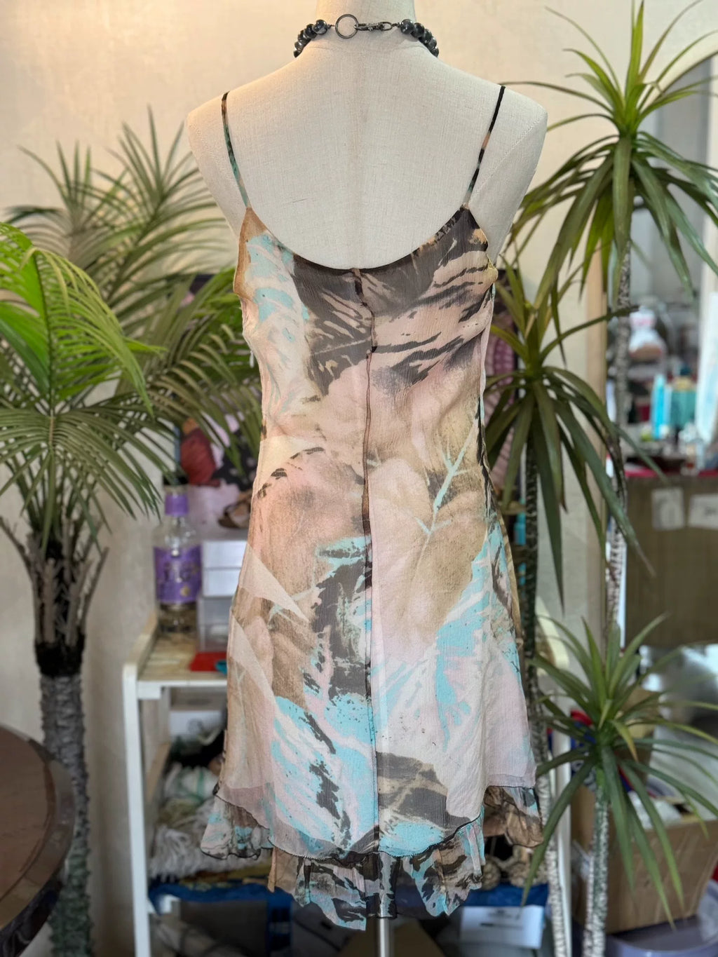 CLASS roberto cavalli tiger print mesh slip dress