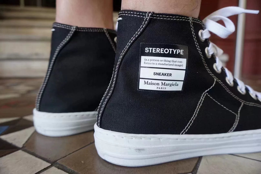 Maison Margiela Black Stereotype High-Top Canvas Sneakers