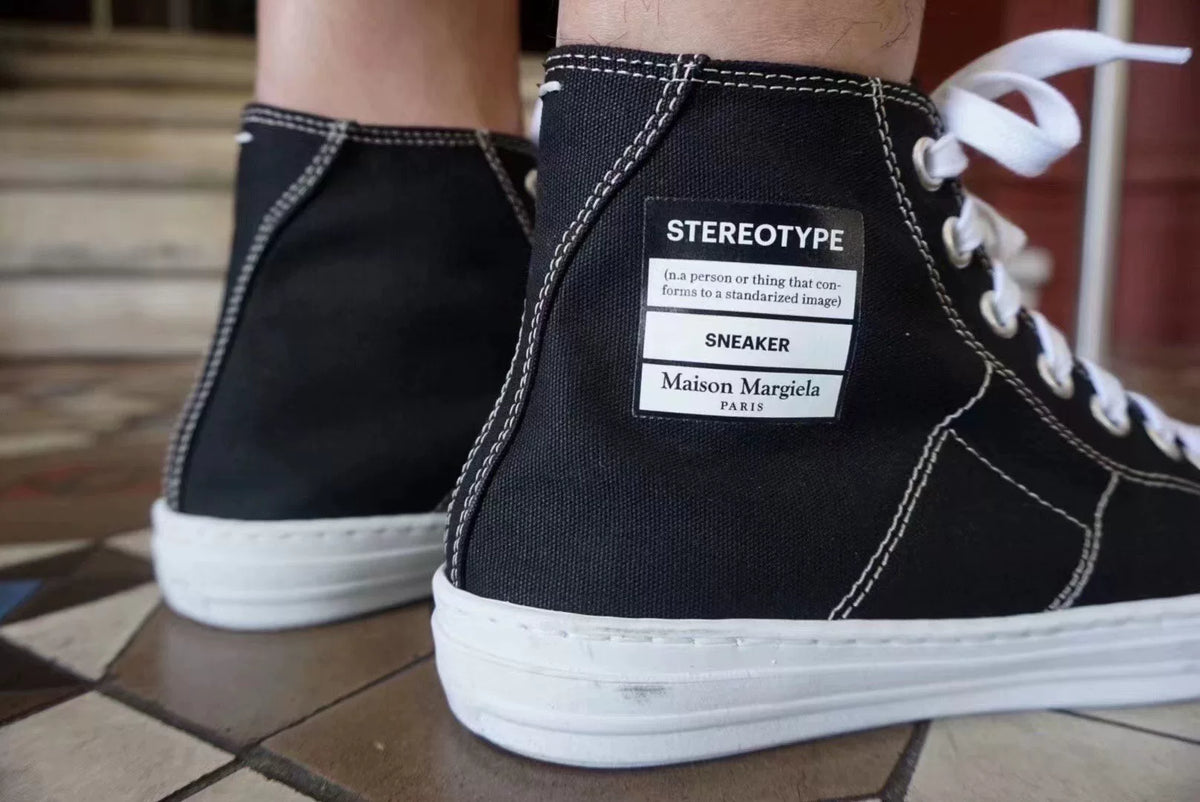 Maison Margiela Black Stereotype High-Top Canvas Sneakers
