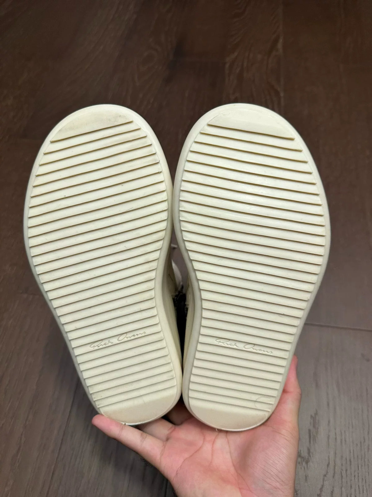 Rick Owens White Inverted-Triangle Sneakers