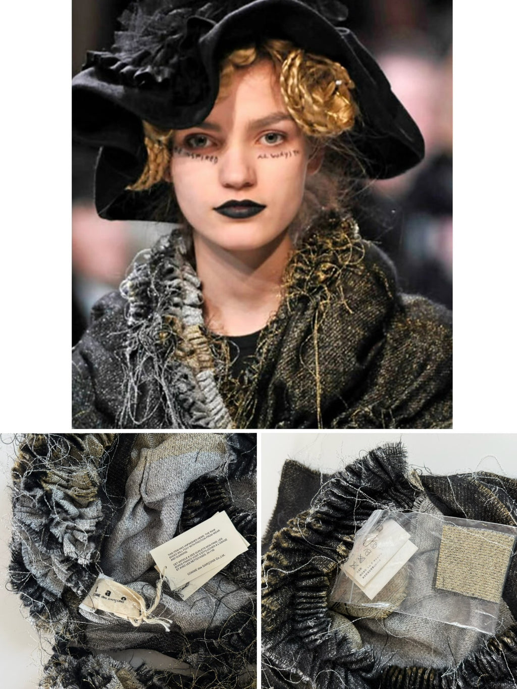 Comme Des Garcons 2008 Black Runway Top Wool Cape