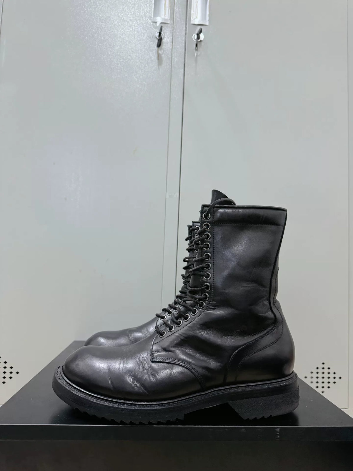 Rick Owens Archive Lace-Up High-Top Military Boots