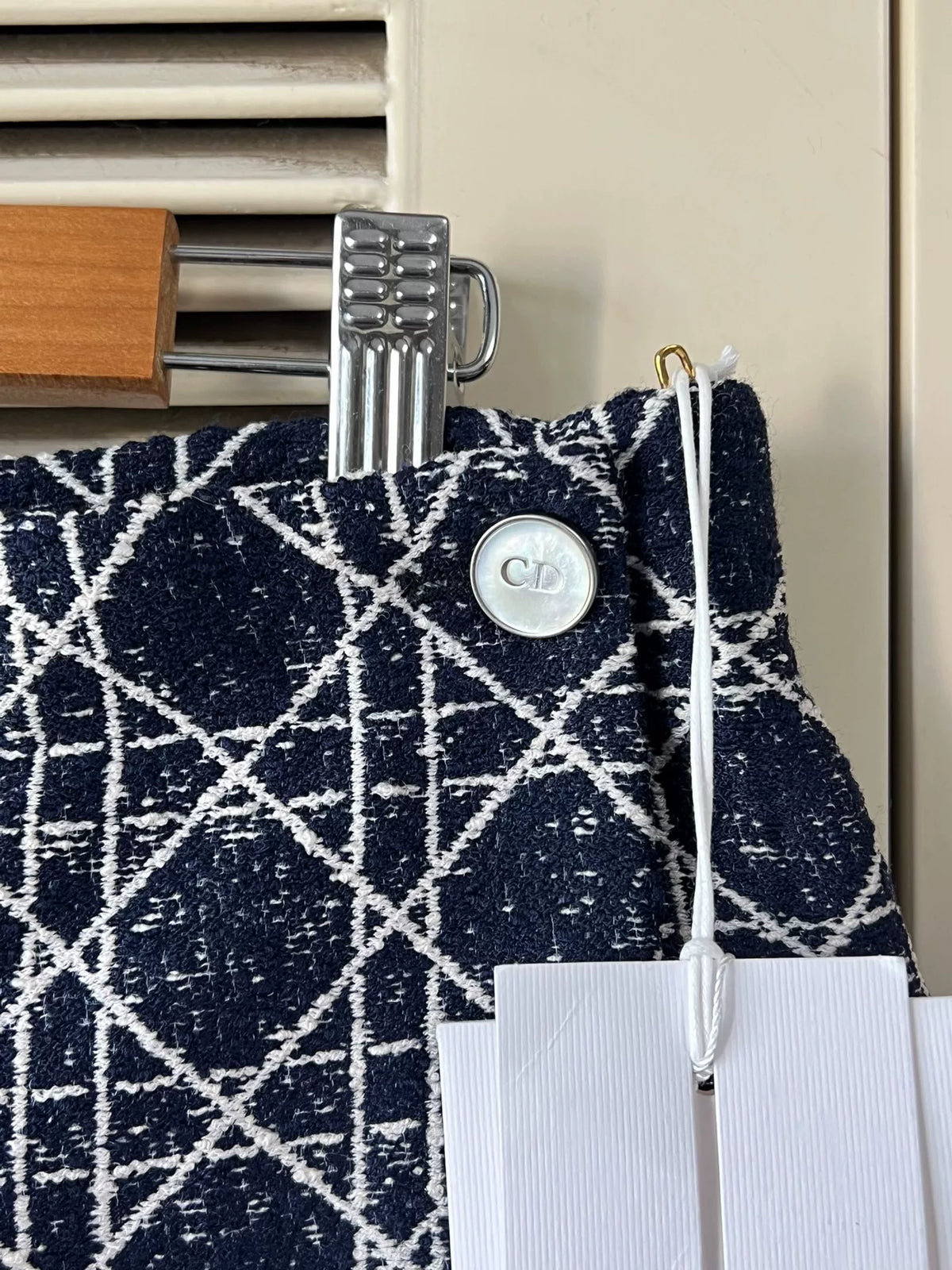 Dior Macrocannage Blue White Tweed Trousers