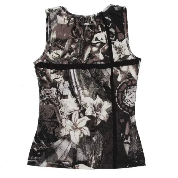 Jean Paul Gaultier Vintage Grey Portrait Floral Vest