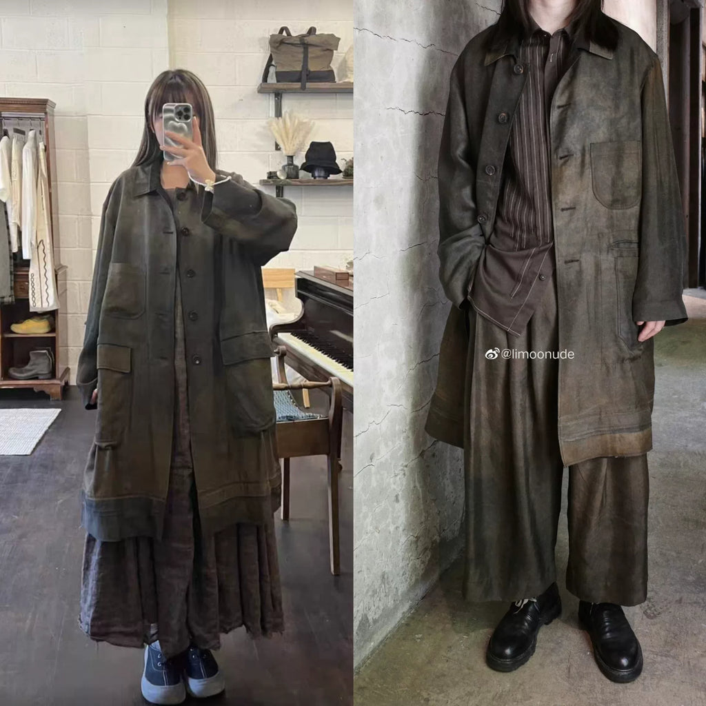 Ziggy Chen 23SS Reversible Cold-Dyed Rust-Dyed Coat Trench Coat Outerwear