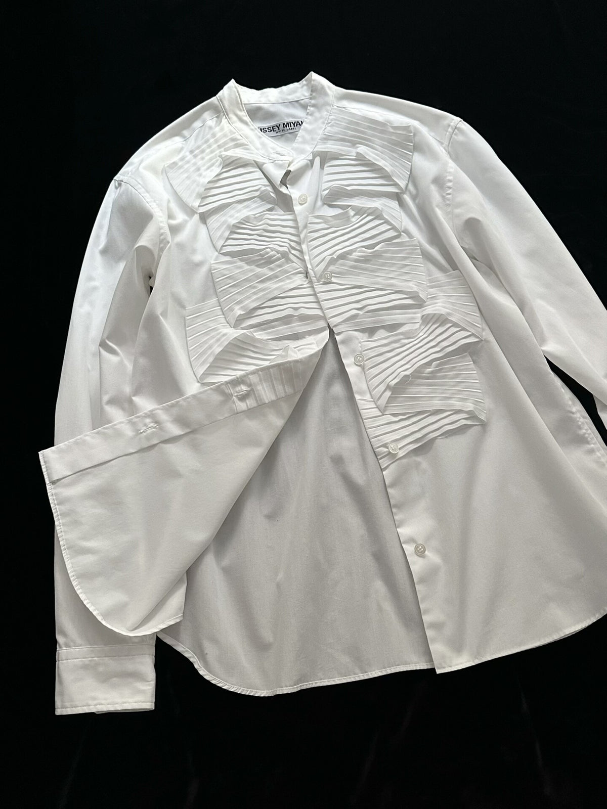 Issey Miyake mainline origami-decorated white shirt