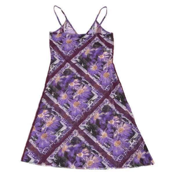 Jean Paul Gaultier Vintage Purple Floral Mesh Dress