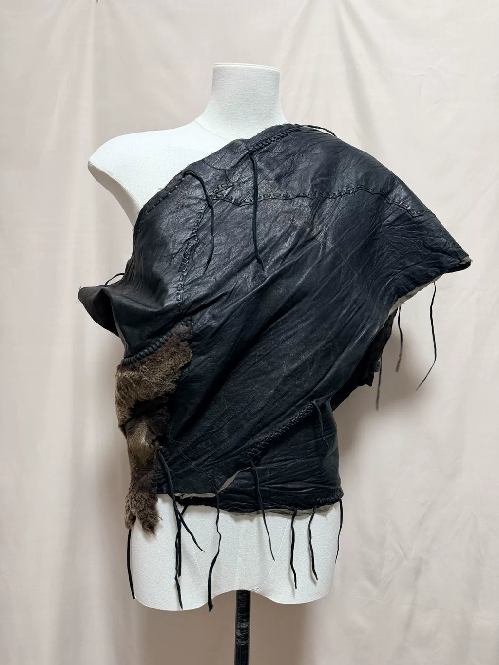 14th Addition Fur Patchwork Panel Jacket/Scarf