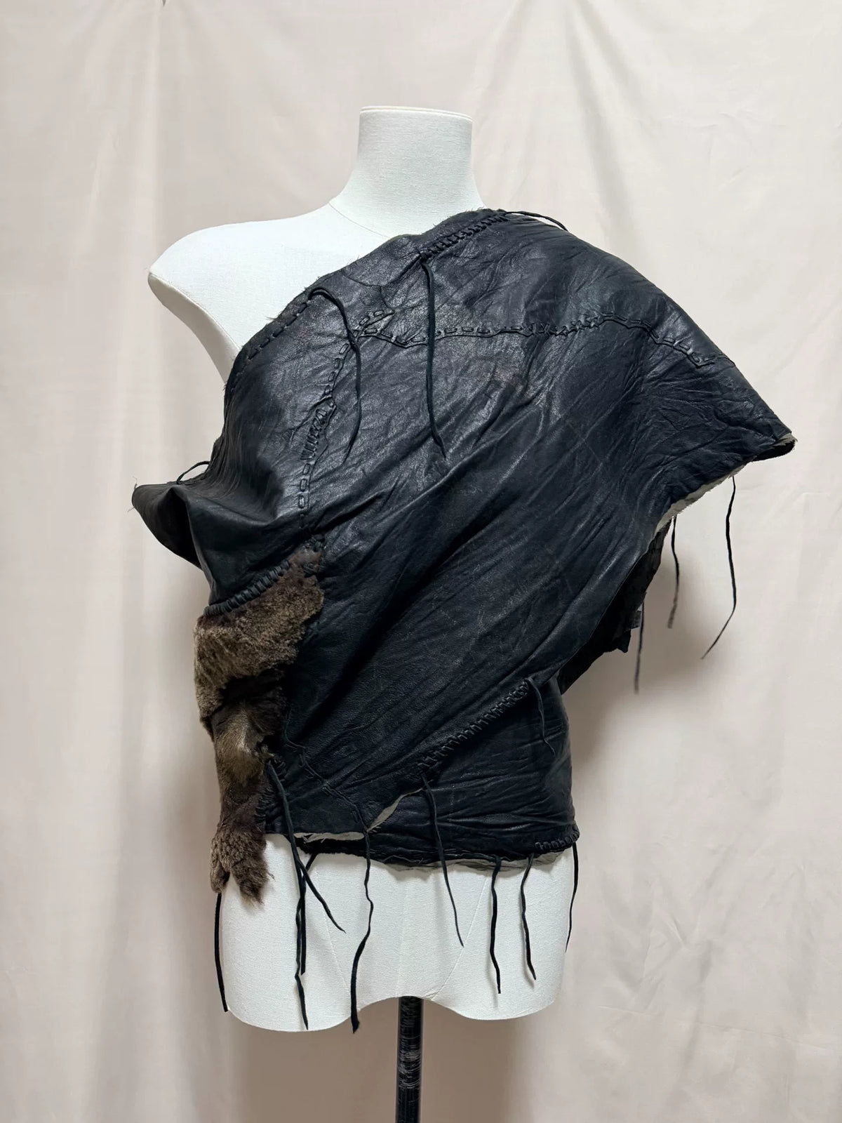 14th Addition Fur Patchwork Panel Jacket/Scarf