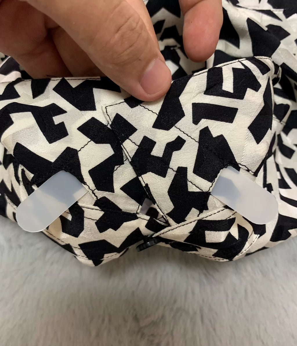 Saint Laurent 21FW Runway Silk Black White All-Over Print Shirt