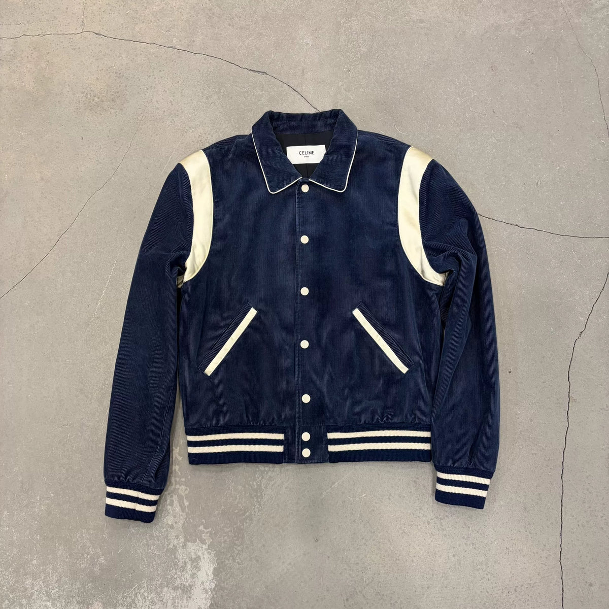 Celine SS20 Teddy Navy Blue Corduroy Jacket