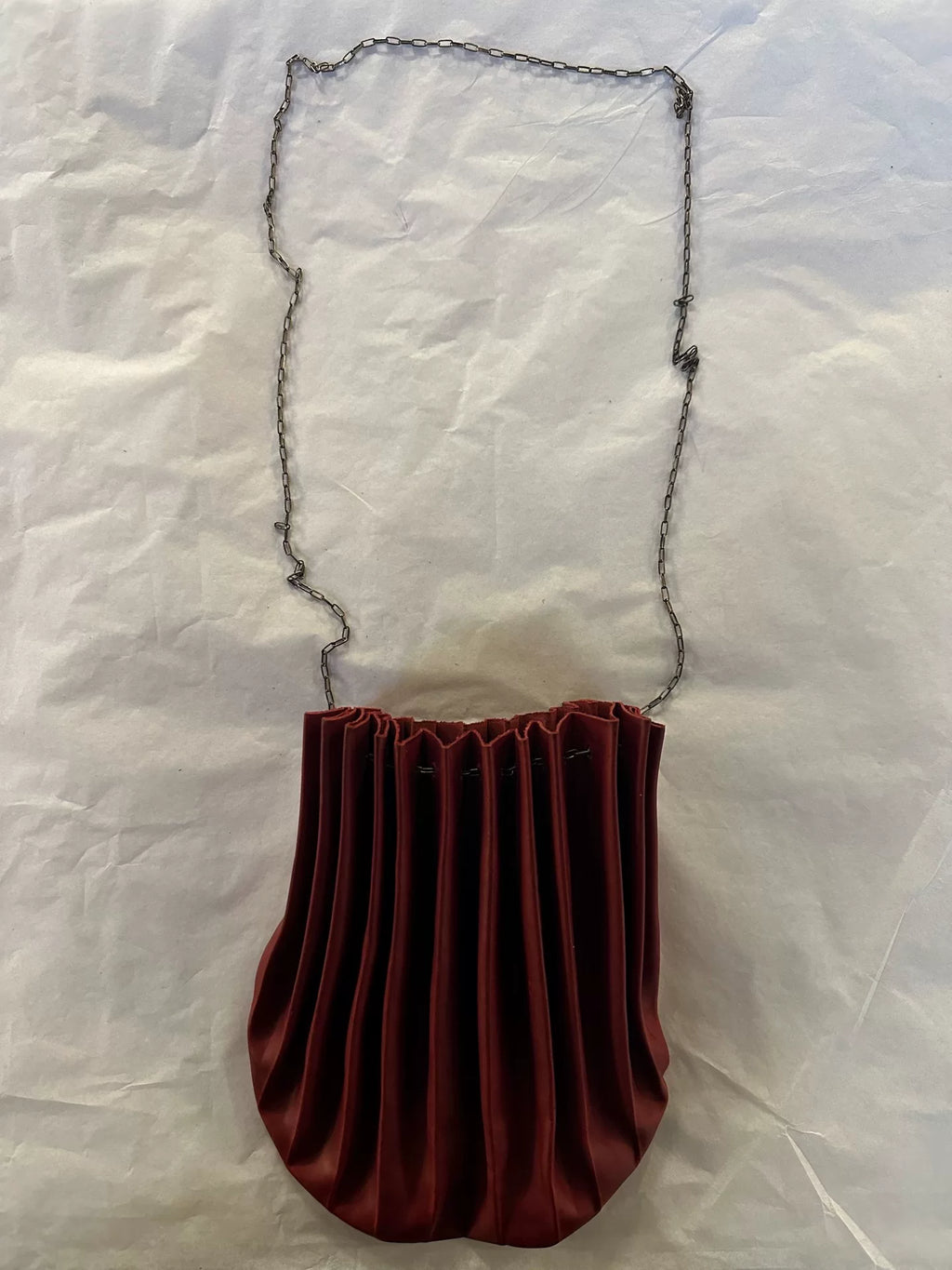 M.A+ SS22 Chilli small shell w/chain Vachetta Sterling Silver bag