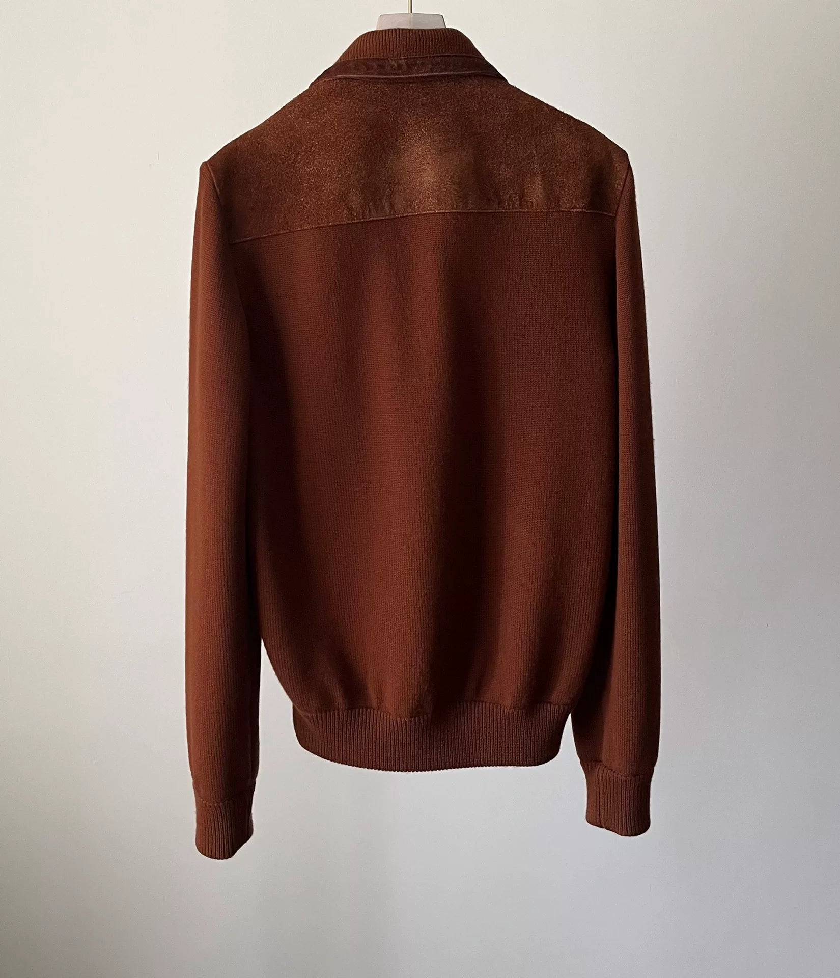 Number (n)ine 03AW Leather Suede Wool Knit Jacket