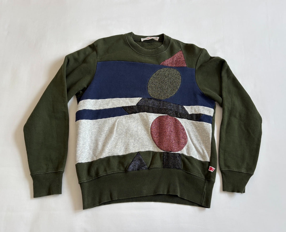 Walter Van Beirendonck Color-Block Panel Embroidered Sweatshirt