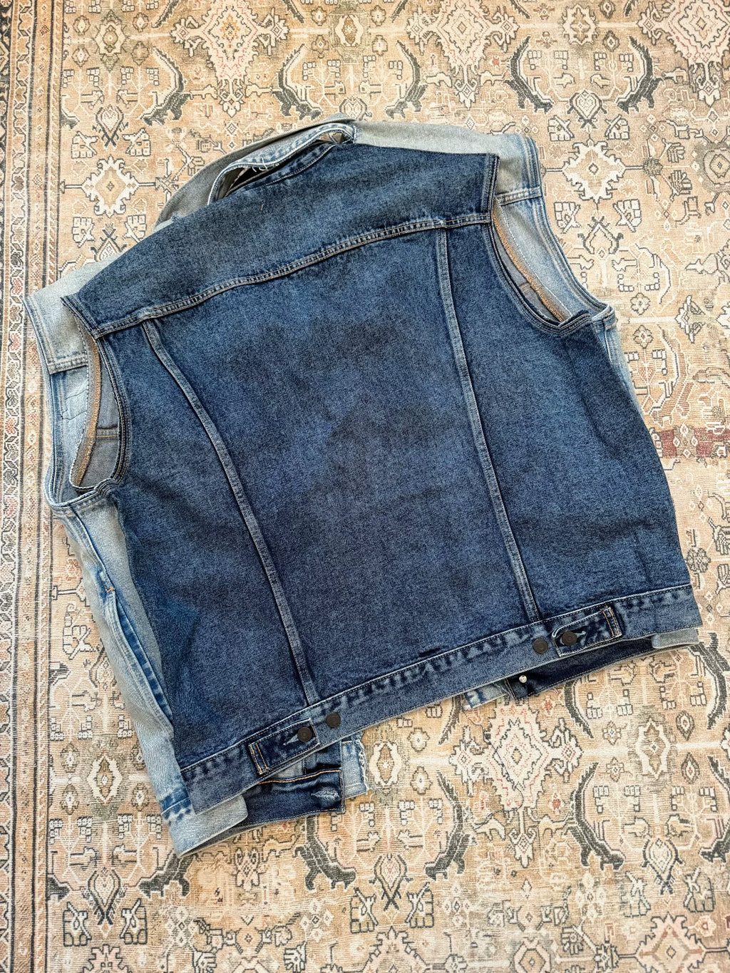 Vetements x Levi's Collaborative Double-Layer Patchwork Denim Vest
