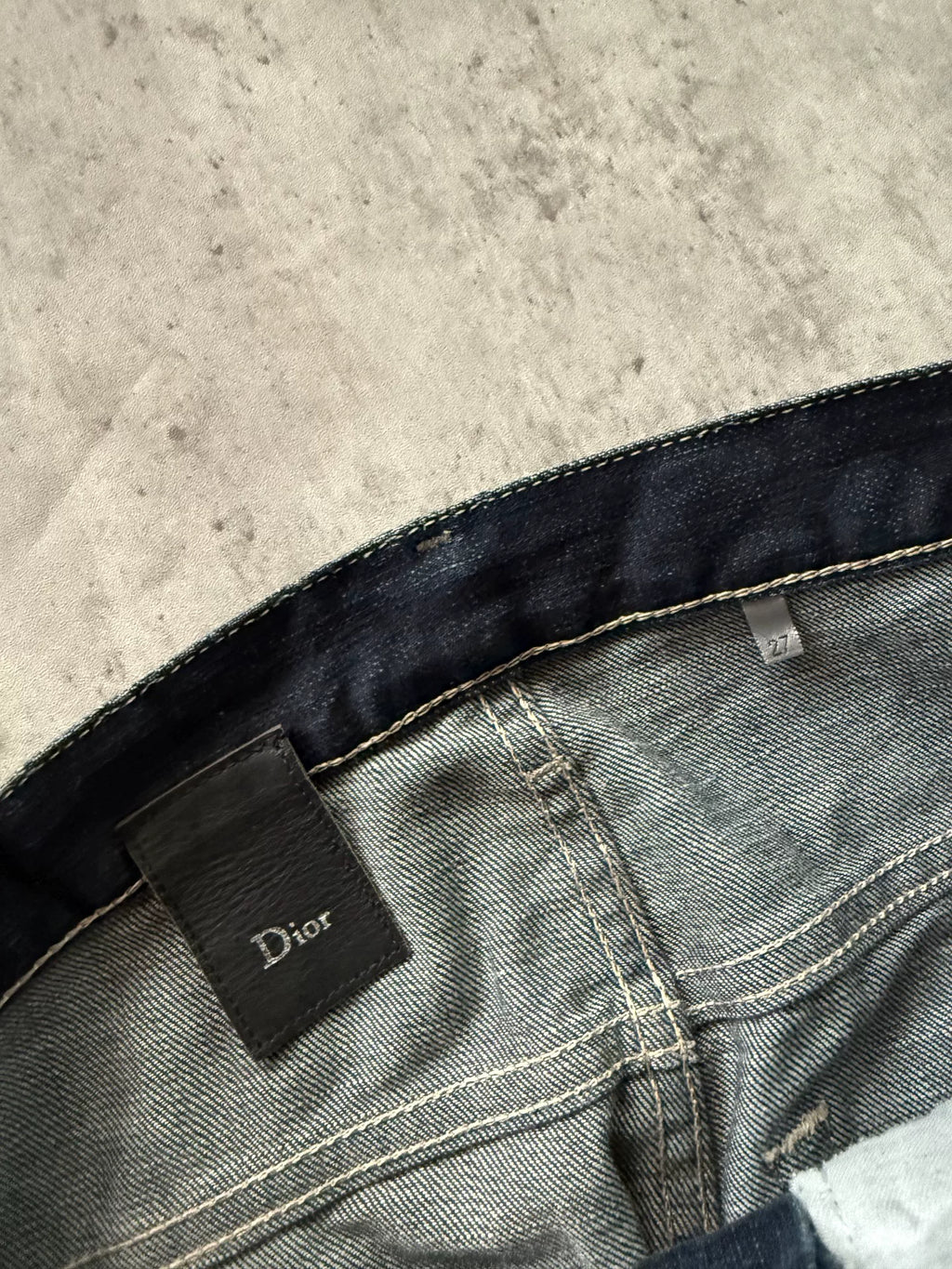 Dior Homme 11AW Distressed Dark Blue Denim Jeans