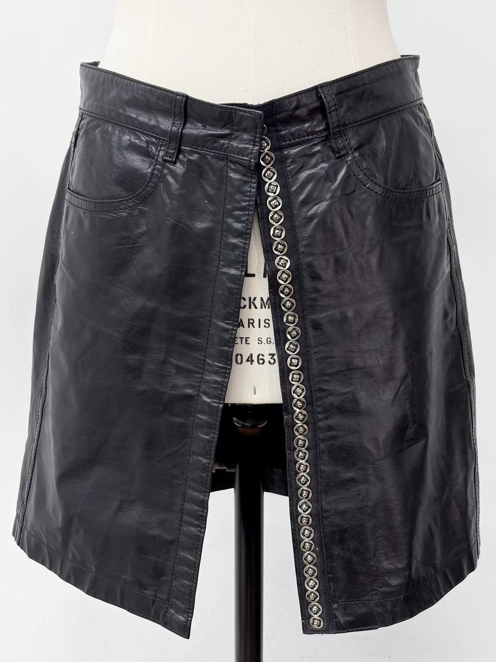Ann Demeulemeester SS01 Runway Button-Front Mini Skirt