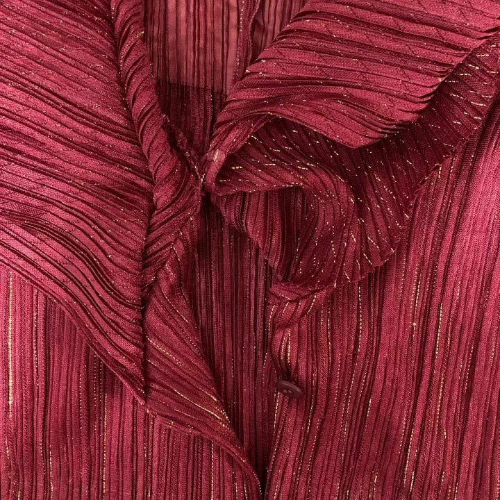Issey Miyake AW09 Red Gold Thread Pleated Top