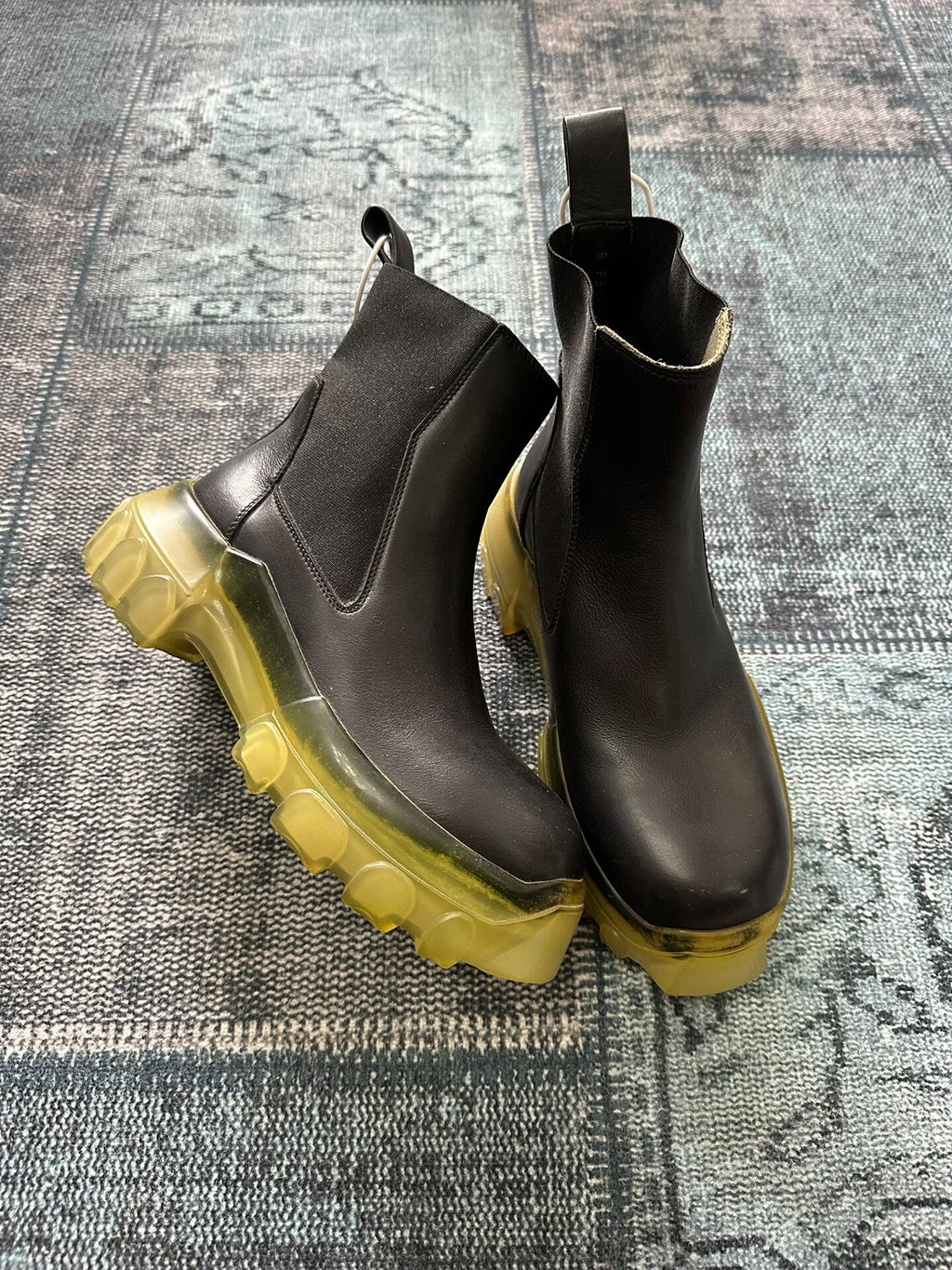 Rick Owens mainline transparent octopus sole Chelsea boots