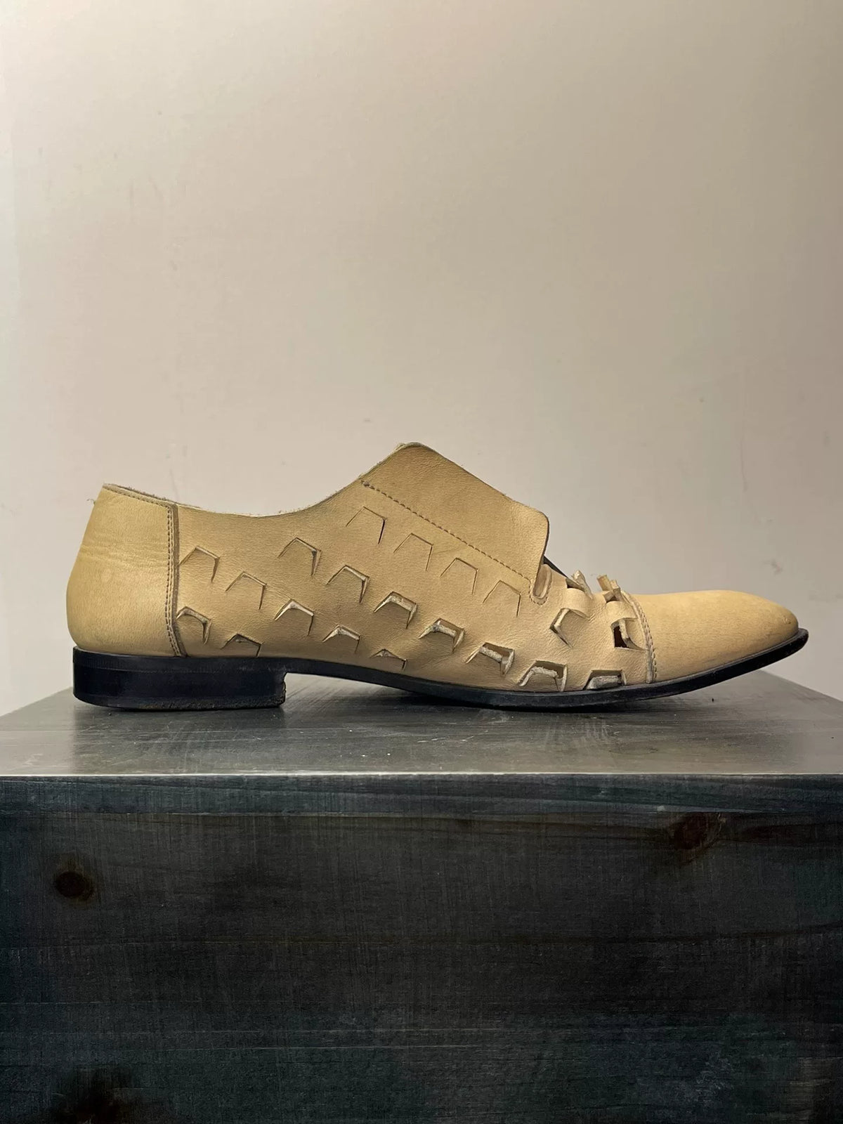 Maison Martin Margiela Cut‑out Hollow‑out Zipper Leather Shoes