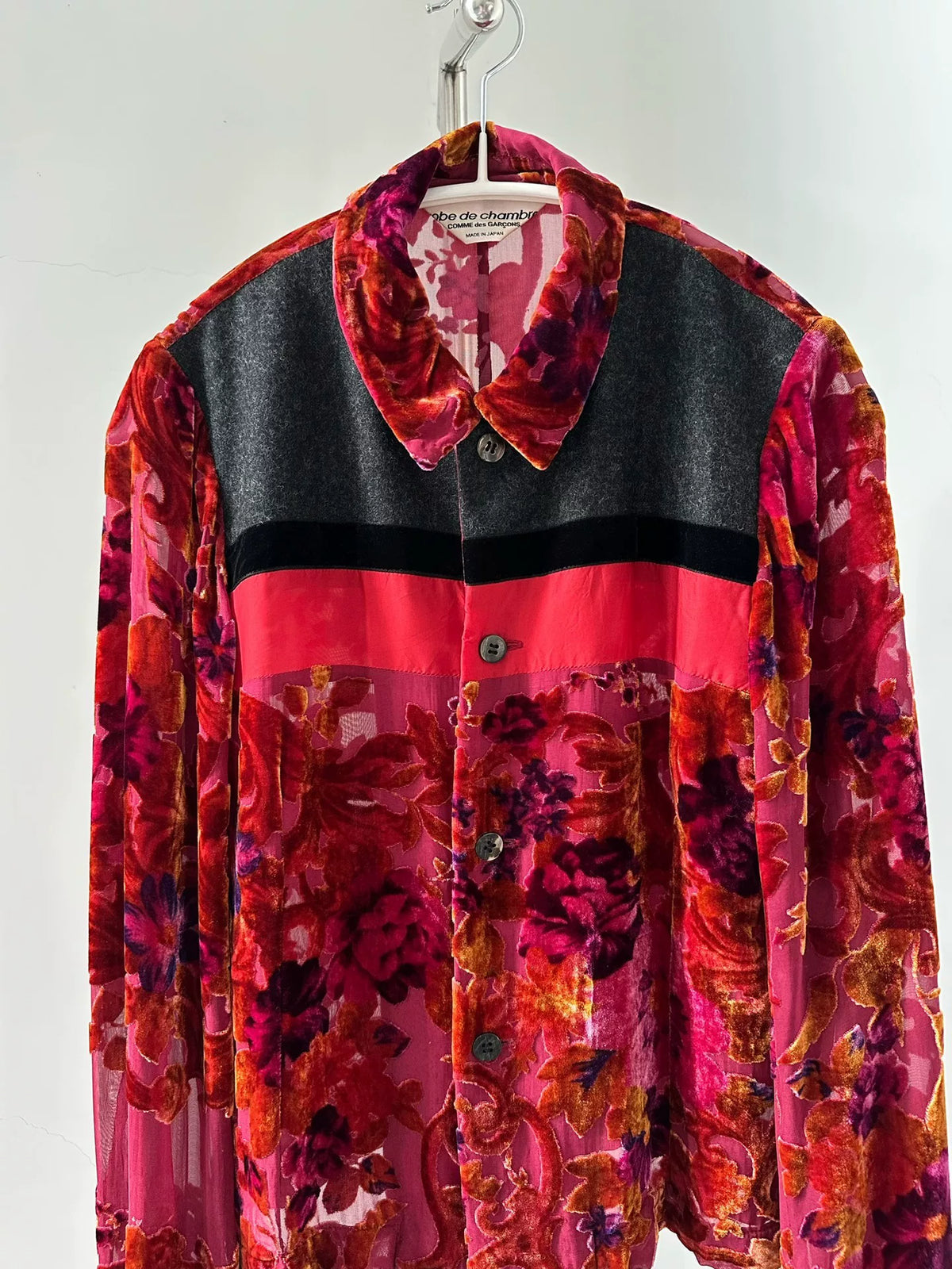 Comme Des Garcons Rei Kawakubo 1999 Robe line velvet shirt