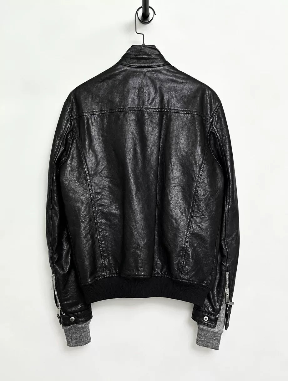 DSQUARED2 AW10 Two-Piece Knit-Panel Lambskin Motorcycle Jacket