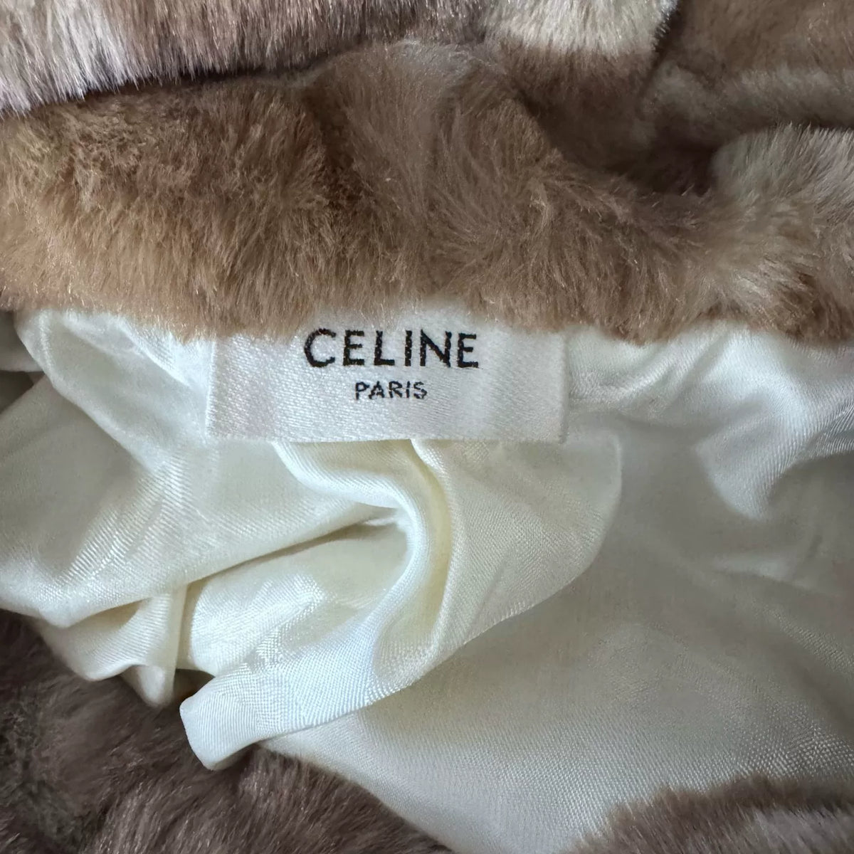 CELINE Arc de Triomphe all-over print teddy hoodie