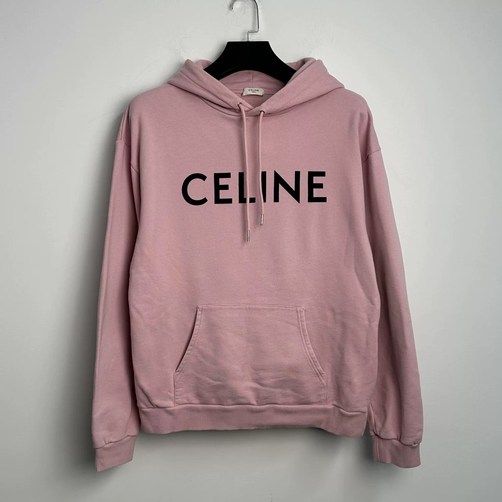 Celine Large Logo Fleece Hooded Sweater