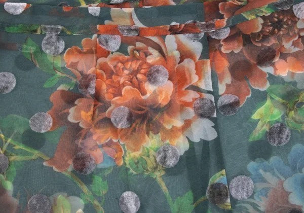 Yohji Yamamoto Floral Polka Dot Print Wrap Skirt