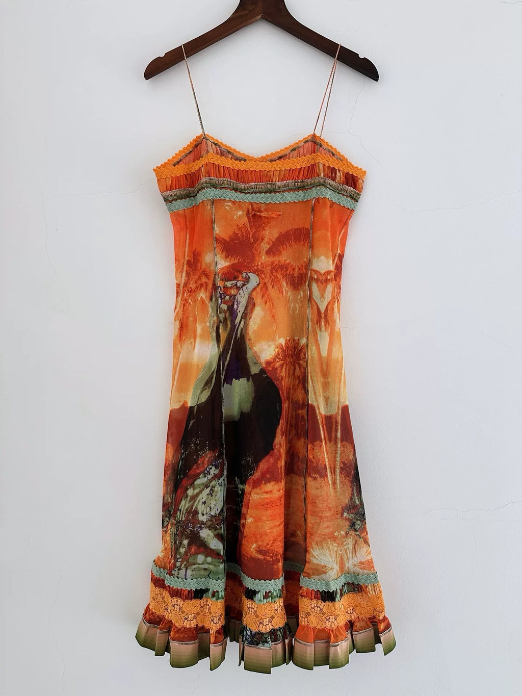 Jean Paul Gaultier sunset portrait print slip dress
