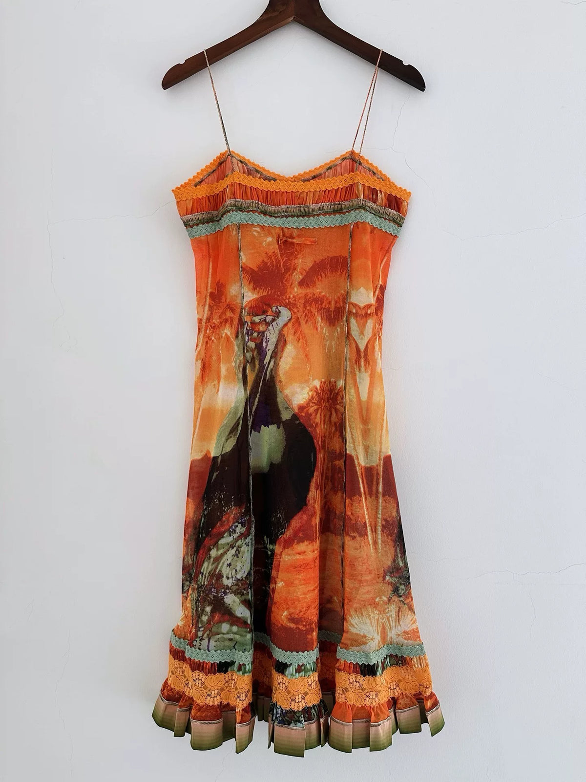 Jean Paul Gaultier sunset portrait print slip dress