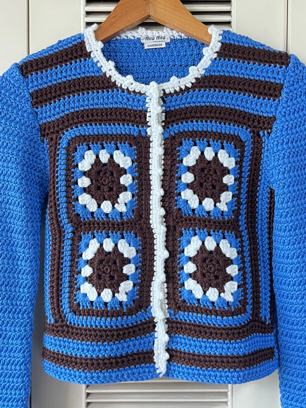 Miu Miu Hand-Crocheted Knit Cardigan