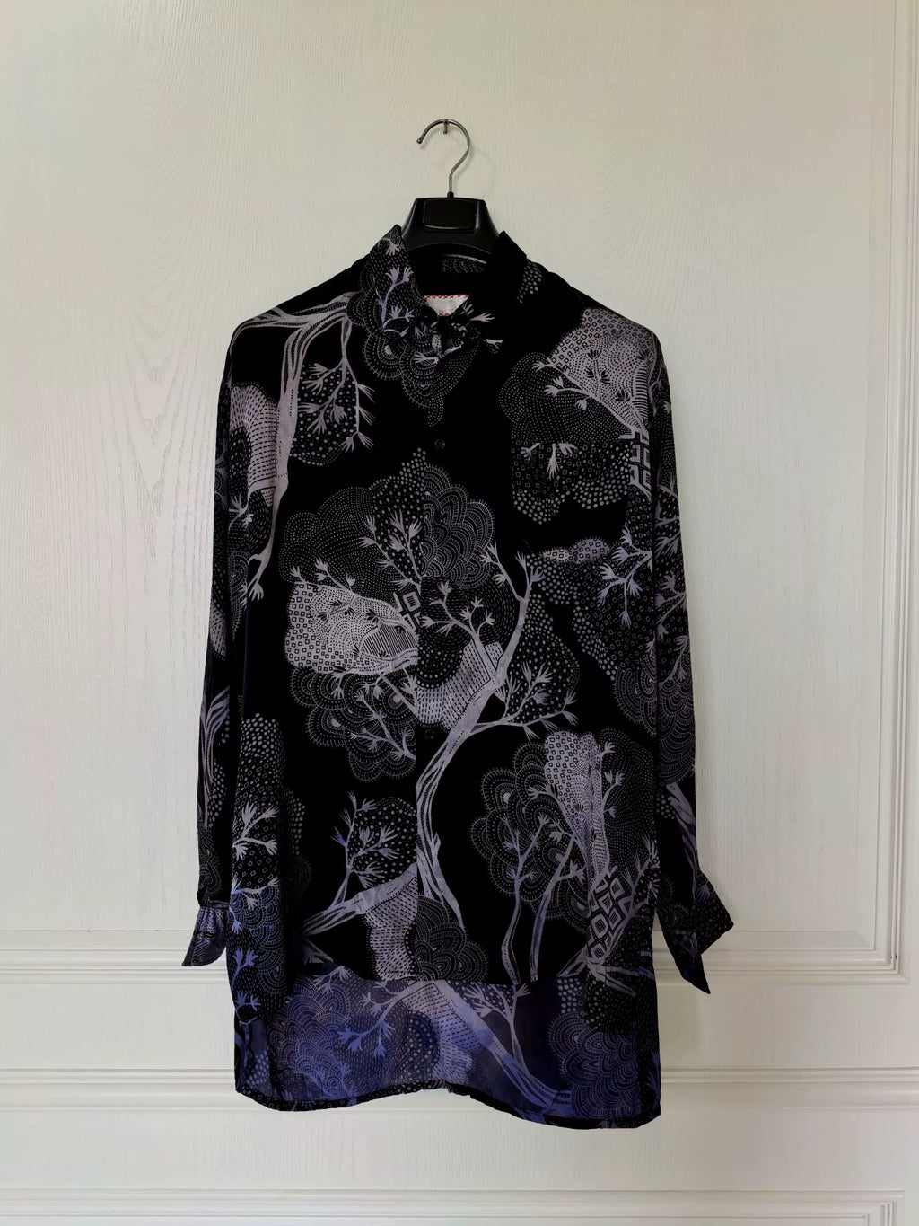 geoffrey b small Silver Banyan Special Purple Dye Silk Shirt