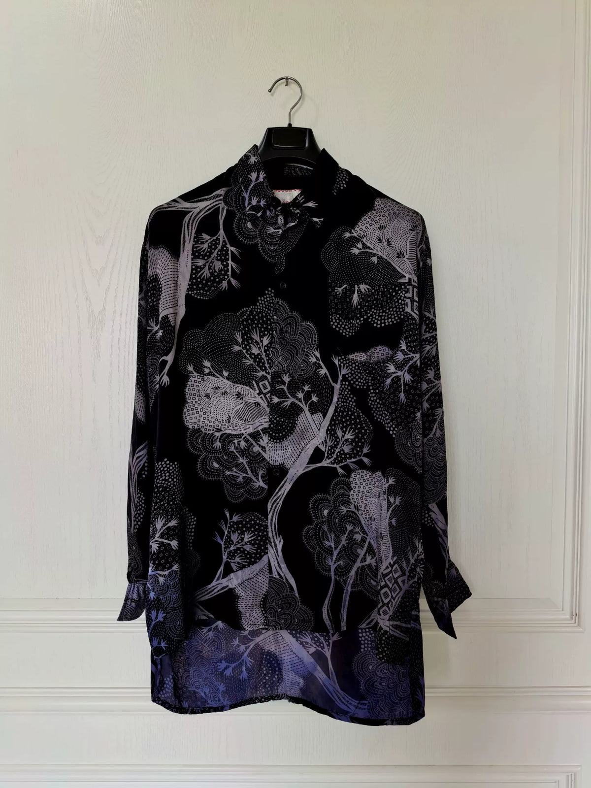geoffrey b small Silver Banyan Special Purple Dye Silk Shirt