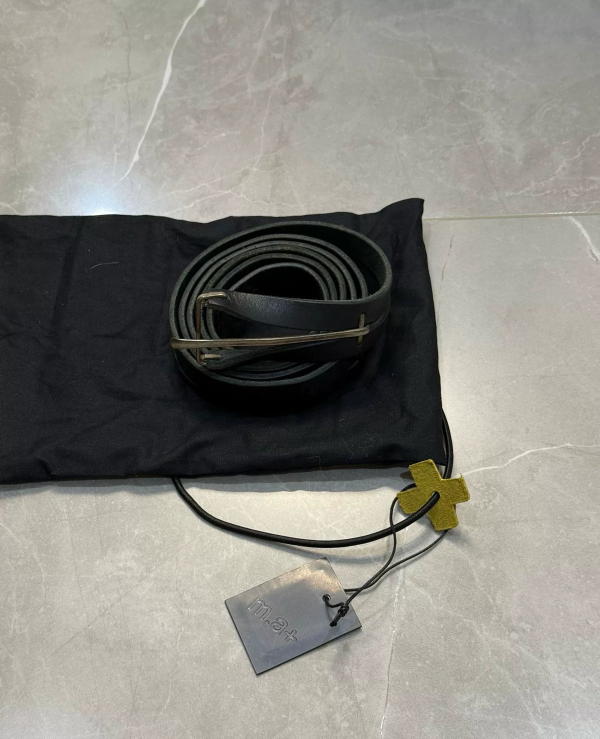 M.A+ SS06 'Y' Buckle Split Leather Belt