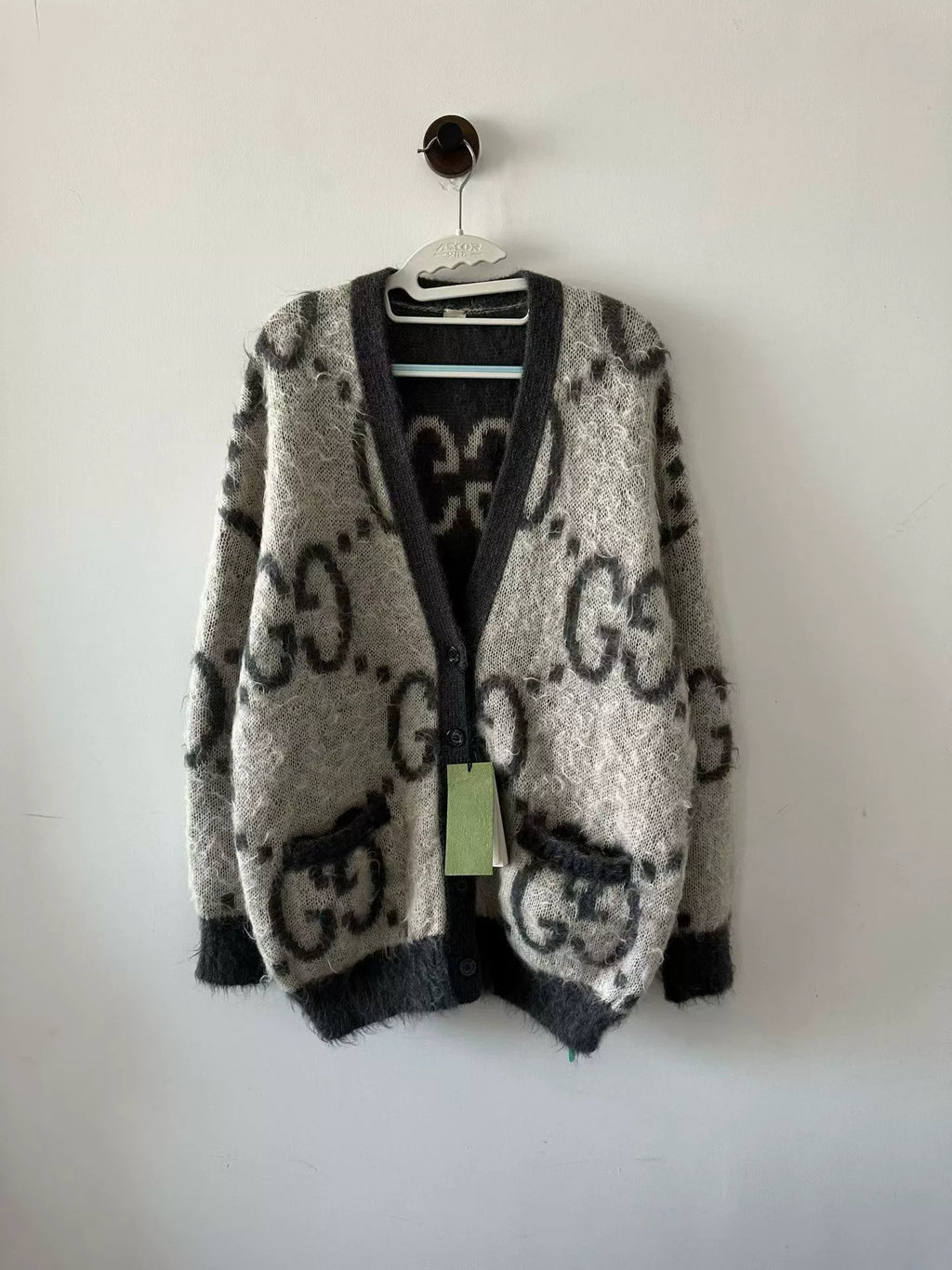 Gucci All-Over Print Mohair Cardigan