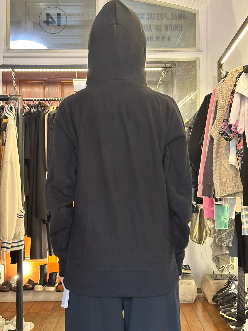 HBA Hood By Air FW15 Black Inverted Pentagram Hooded Cotton Sweatshirt