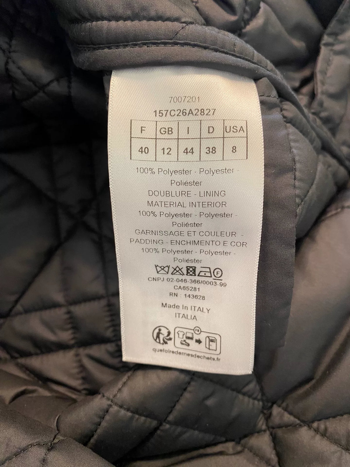 Dior Black Waffle Honeybee Cotton Jacket