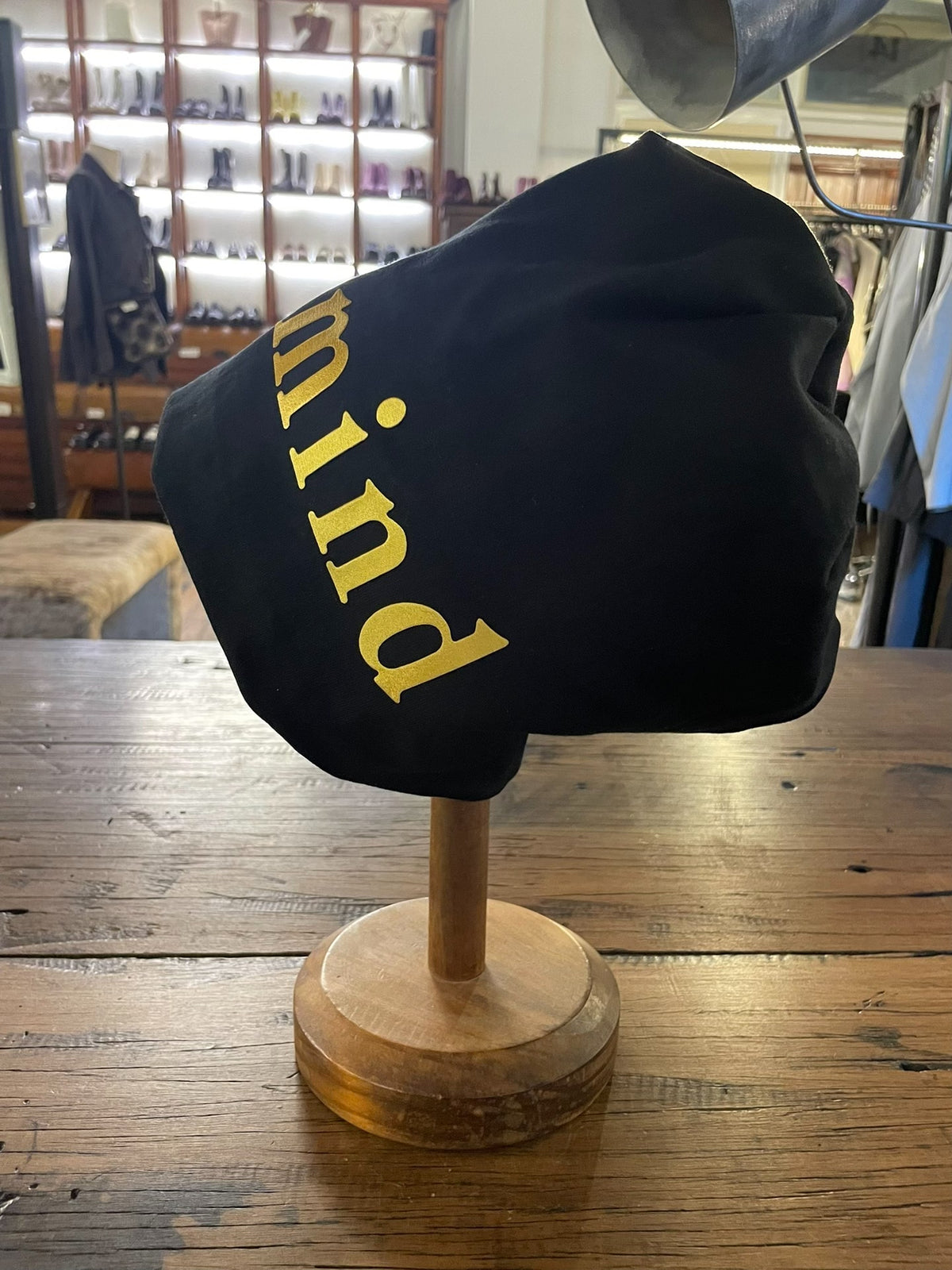 mastermind Japan FW15 Black Gold Logo A-GIRL'S Cotton Beanie