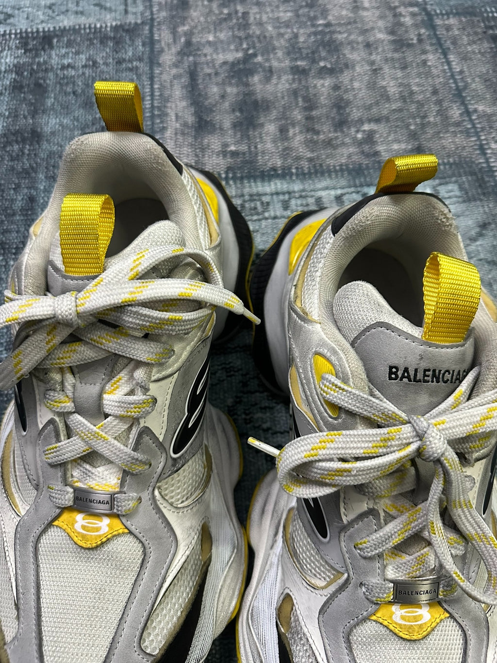 Balenciaga cargo silver-white-yellow  Runway Shoes