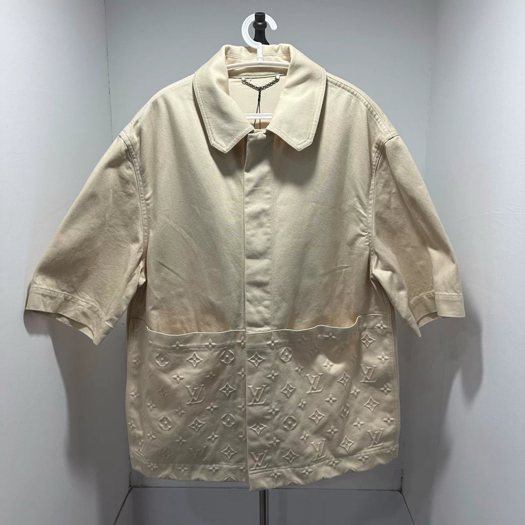 Louis Vuitton Beige All-Over Print Short Sleeve Shirt