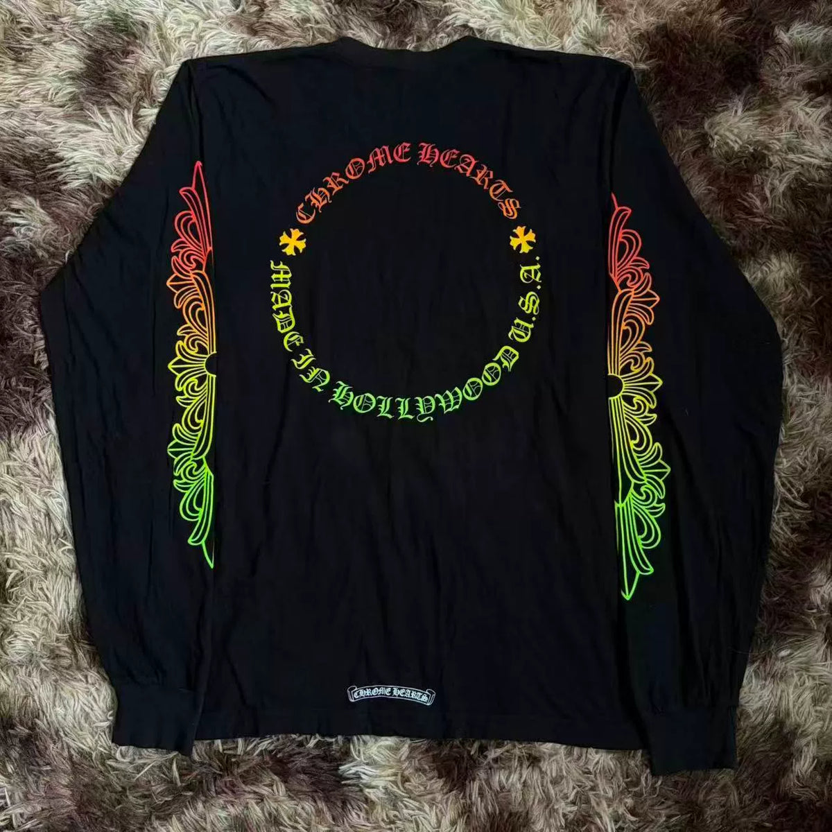 Chrome Hearts Green Mattyboy Graffiti Lining Waffle Zip-Up Jacket