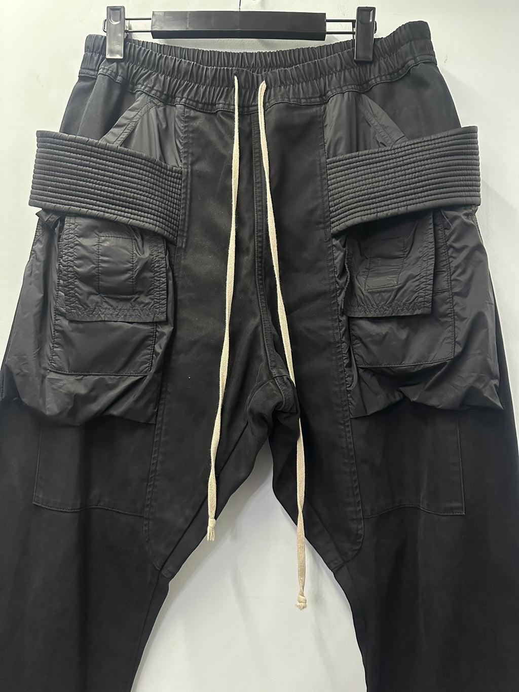 Rick Owens mainline patchwork nylon pocket double-ring cargo pants