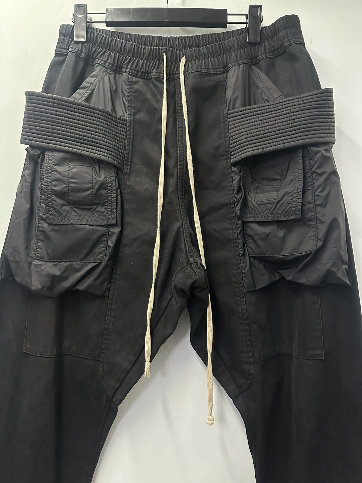 Rick Owens mainline patchwork nylon pocket double-ring cargo pants