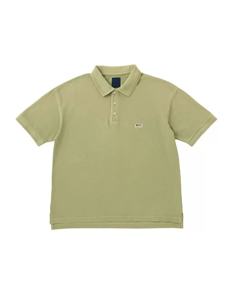 visvim AW25 ICT JUMBO WELLER S/S DMGD LT.GREEN Washed Polo Shirt