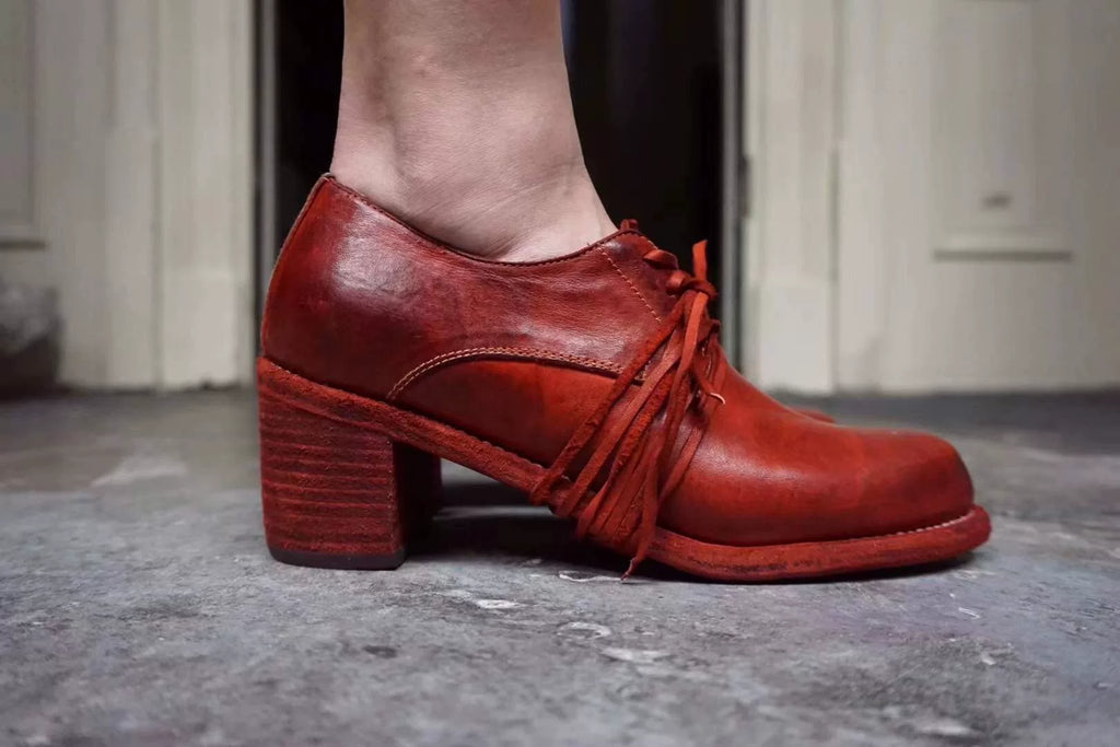 Guidi SS18 Red M82 Horsehide Heels